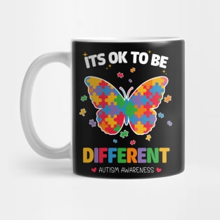 Autism Awareness Butterfly Acceptance Its Ok To Be Different Kids Women Girl Mug